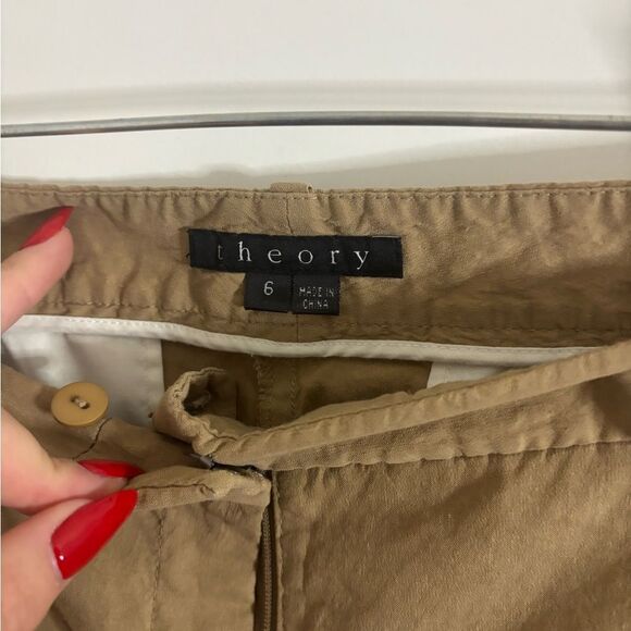 Theory women’s linen pants tan size 6 EUC - Picture 2 of 4